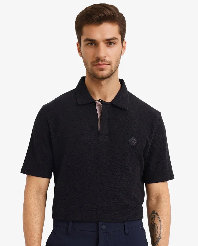 Men’s fashion just got more affordable – shop now! Rare Rabbit Men's Charles Black Cotton Fabric Short Sleeve Regular Fit Plain Knitted Polo T-Shirt Men’s fashion just got more affordable – shop now! Rare Rabbit Men's Charles Black Cotton Fabric Short Sleeve Regular Fit Plain Knitted Polo T-Shirt
