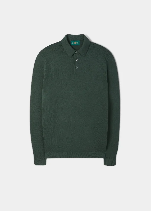 Shop the best  fashion at prices you can’t beat.  Emsworth Cotton Long Sleeve Polo Shirt in Racing Green