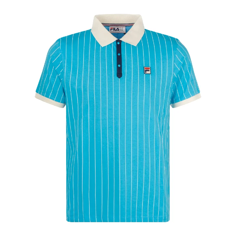 Shop now and save up to 40% on men’s wardrobe essentials.  Fila Vintage BB1 Striped Polo Shirt Blue