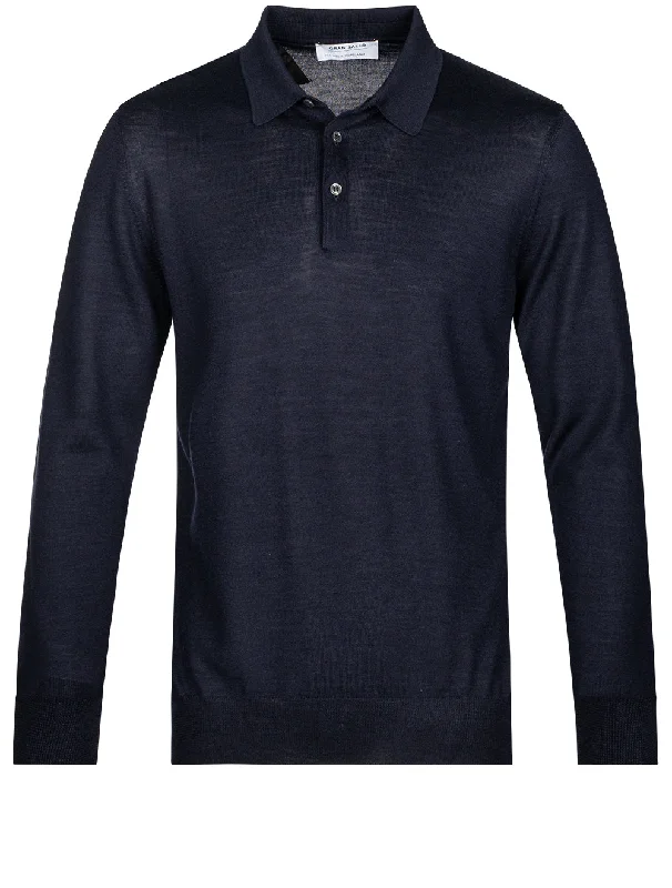  – Shop stylish items today!  Tennis Long Sleeve Polo Navy