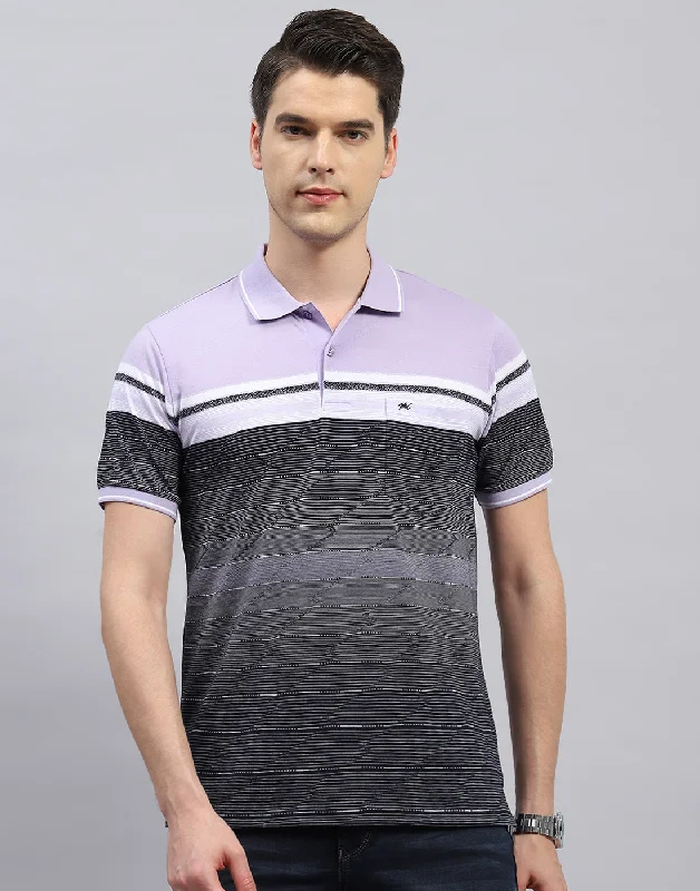 Shop the ultimate men’s clothing sale – incredible prices on your favorite styles.  Men Purple Stripe Polo Collar Half Sleeve T-Shirt