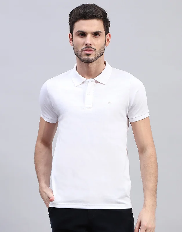 Grab your favorites before they’re gone – men’s clothing at great prices.  Men White Solid Polo Collar Half Sleeve T-Shirt