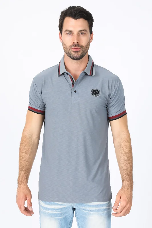 Time to upgrade your wardrobe – shop men’s fashion on sale.  Mens Modern Fit Stretch Cotton Grey Polo