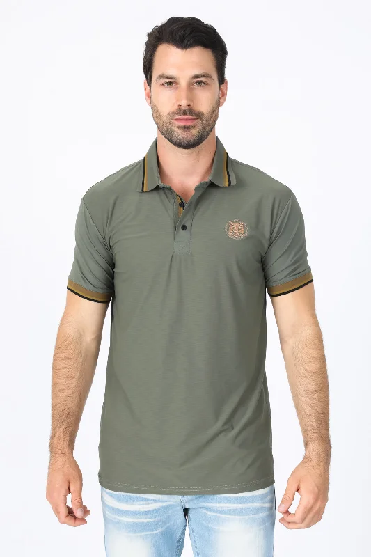 Shop now and enjoy massive savings on stylish clothing for all seasons.  Mens Modern Fit Stretch Cotton Olive Polo