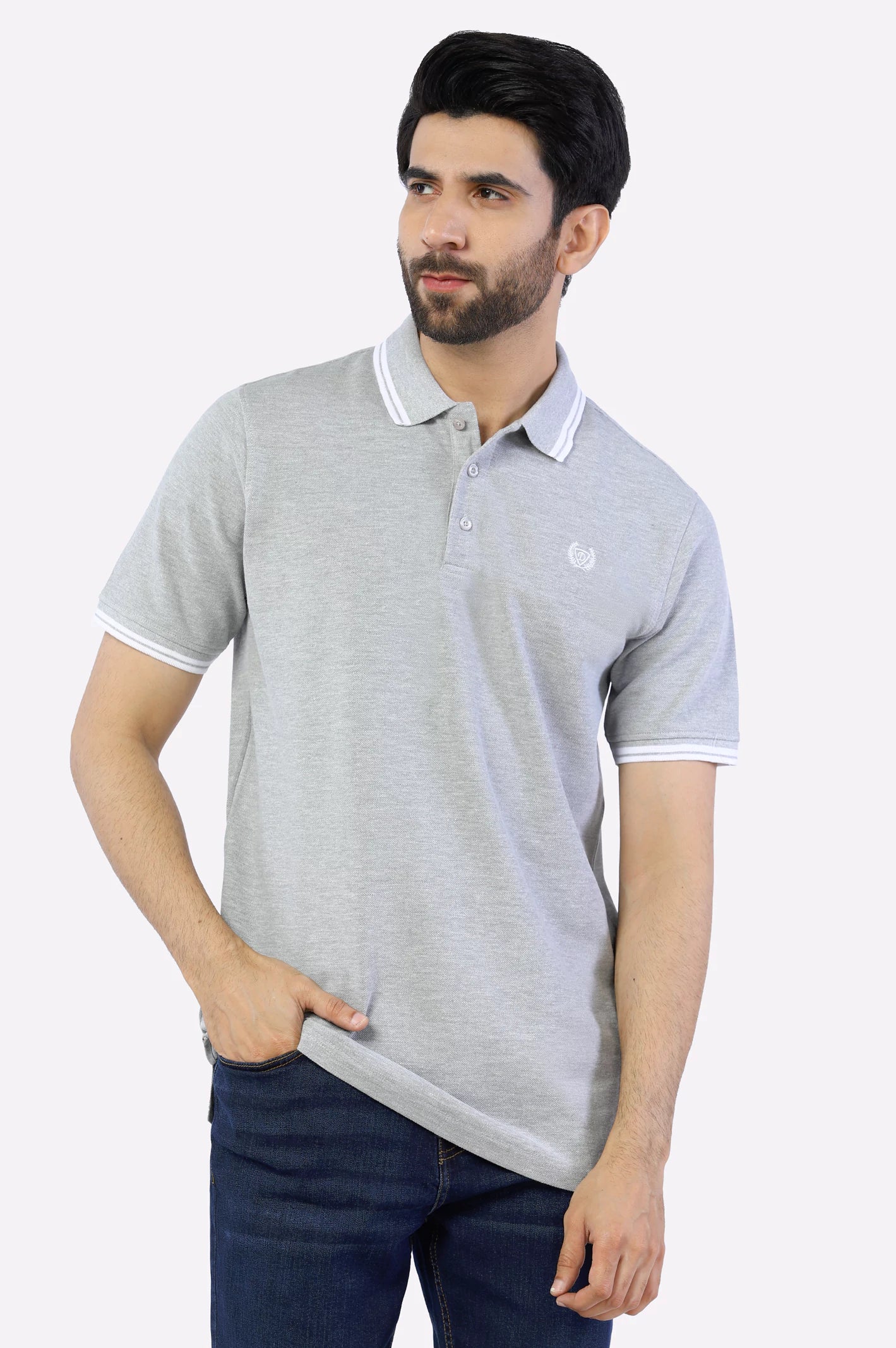 Find your perfect fit at the best prices – Clothing deals now on sale. Heather Grey Jacquard Collar Polo Find your perfect fit at the best prices – Clothing deals now on sale. Heather Grey Jacquard Collar Polo