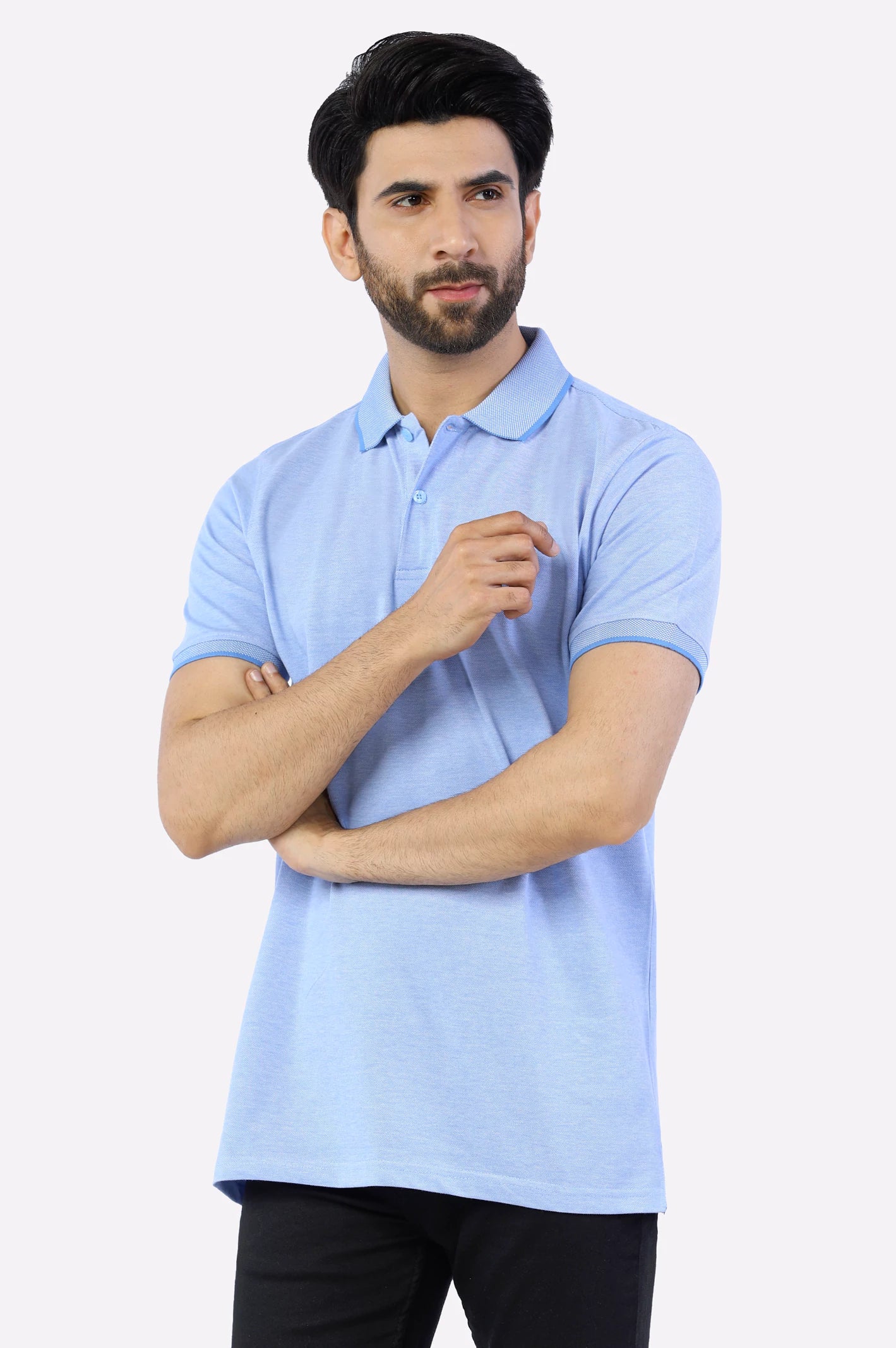 Get fresh fashion for less – Shop trendy clothing at discounted prices. Sky Blue Jacquard Collar Polo Get fresh fashion for less – Shop trendy clothing at discounted prices. Sky Blue Jacquard Collar Polo