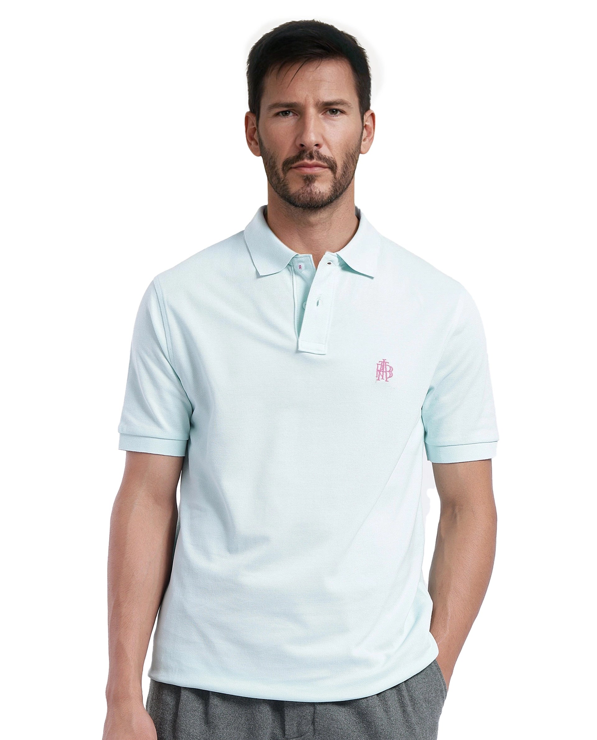 Men’s clothing at unbeatable prices – shop the sale today!  Rare Rabbit Men Pare-1 Light Blue Cotton Fabric Short Sleeve Collared Neck Regular Fit Printed Polo