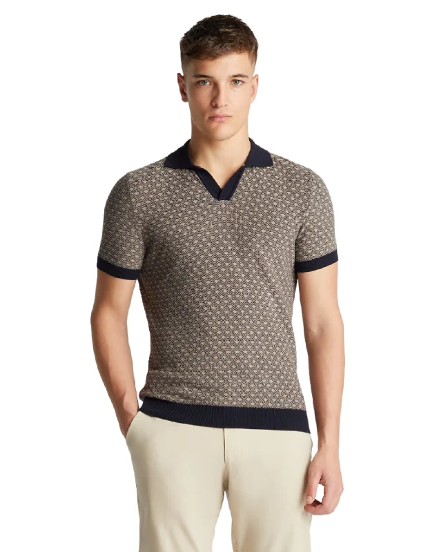 Final clearance: Men’s clothing items up to 70% off!  ID24414-Remus Navy Diamond Knit Polo Shirt