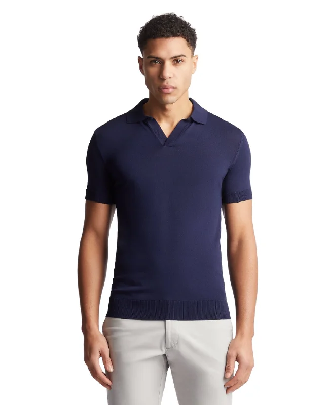Exclusive discounts on men's fashion – shop today!  ID24416-Remus Navy Skipper Collar Polo Shirt
