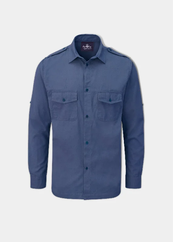 Enjoy exclusive discounts.  Shalhurt Button Through Shirt In Navy