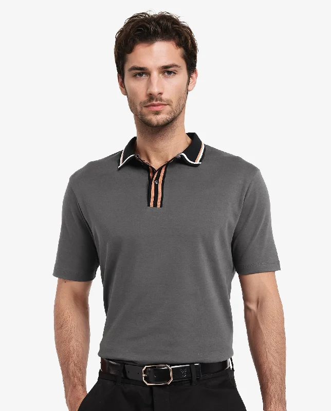 Special offers on the latest clothing collections – Don’t miss out! Rare Rabbit Men's Territ Dark Grey Short Sleeve Collared Neck Regular Fit Plain Polo T-Shirt Special offers on the latest clothing collections – Don’t miss out! Rare Rabbit Men's Territ Dark Grey Short Sleeve Collared Neck Regular Fit Plain Polo T-Shirt