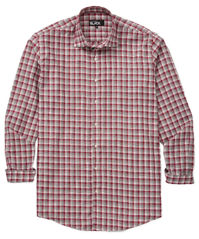 Clearance sale – shop men's clothing at discounted prices!  Westport Black Long Sleeve Spread Collar Box Print Plaid Sport Shirt