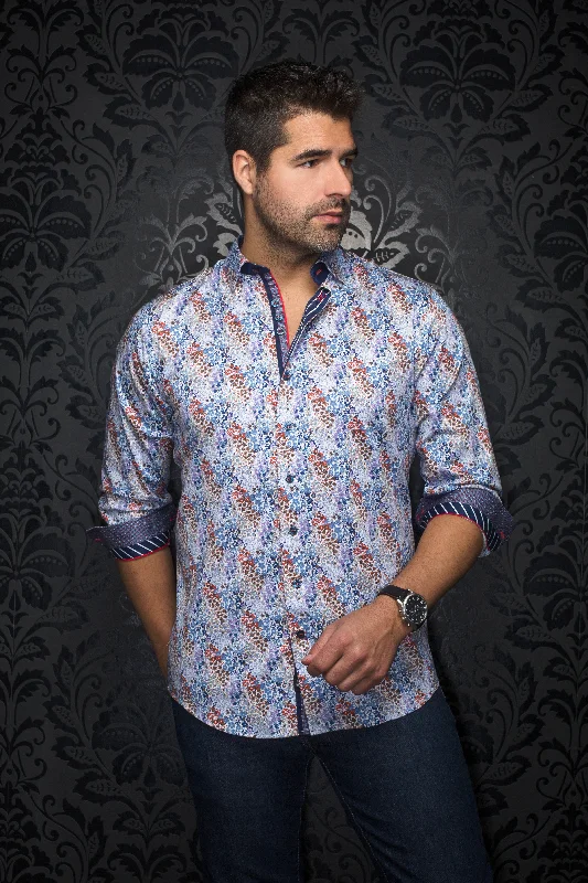 Shop new arrivals in clothing and save –  Au Noir Stretch Shirt | Morris Lavender Multi