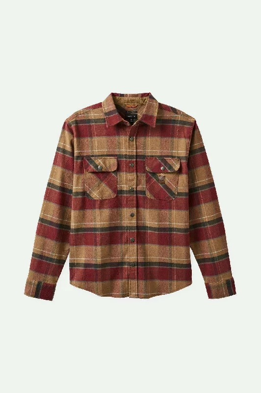 Shop affordable clothing for every season – Big savings this weekend only!  Builders Bowery Stretch Water Resistant L/S Flannel - Woodsmoke/Cordovan Red/Washed Black