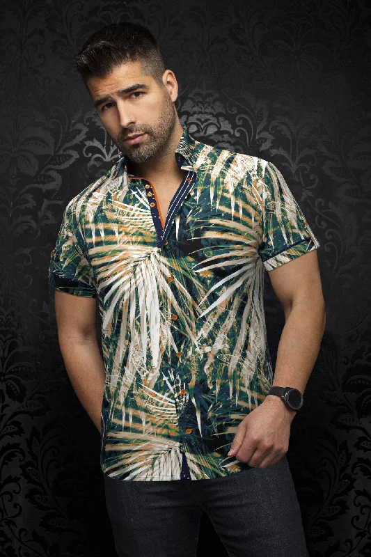 Final clearance: Men’s clothing items up to 70% off!  AU NOIR | Short Sleeve Shirt | Cameron Navy