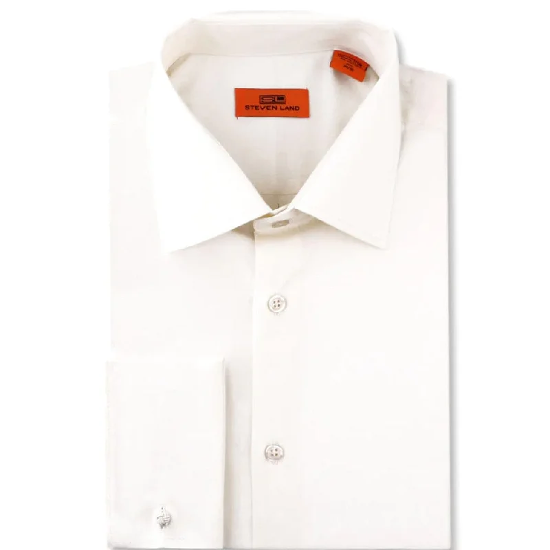 Upgrade your wardrobe with stylish clothing at discounted prices.  Steven Land Dress Shirt| Classic Fit | French Cuff | 100% Cotton/Ds115f 6/7