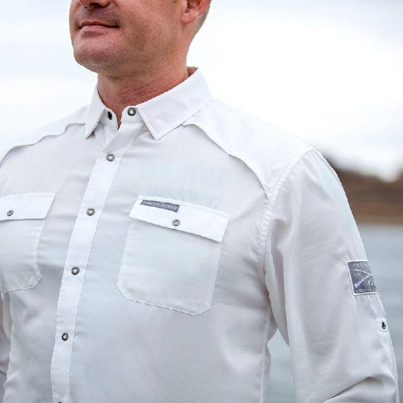 Shop men’s fashion at discount prices and save up to 70%!  Men's Long Sleeve Fishing Shirt - White