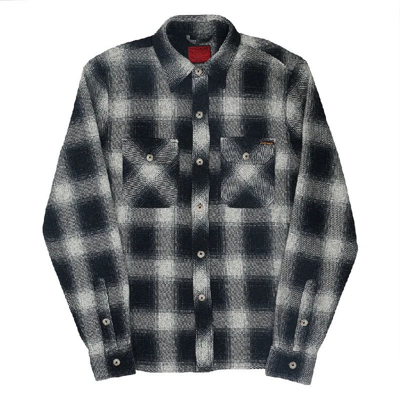 Get ready for the season with exclusive savings on trendy clothes.  Long Sleeve 2 Notch Flap Pocket Shirt / JAPANESE COTTON Flannel - Black/White