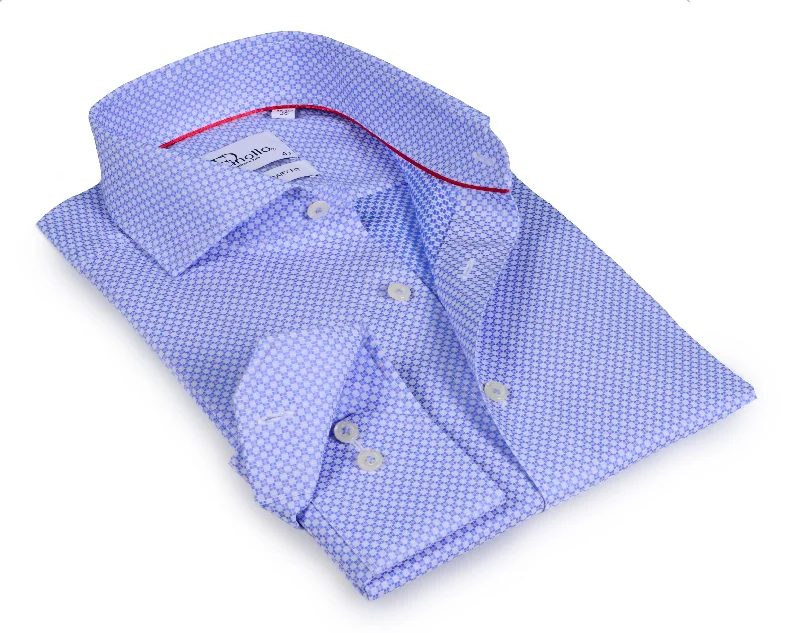 Shop the best in men’s fashion for less – limited-time sale!  Lt Blue Long Sleeve Shirt with contract trimming // Dual cuffs// contemporary fit