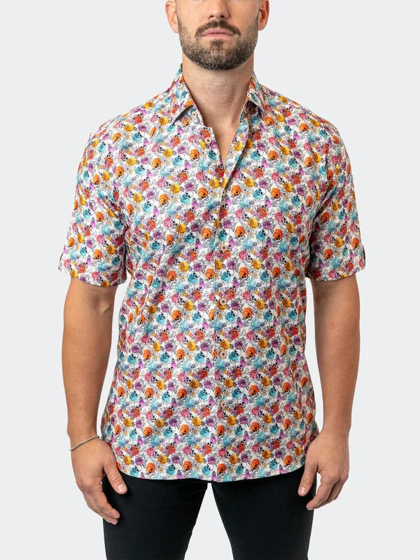 Big discounts  – Shop now for amazing deals.  Maceoo Stretch Short-Sleeve Shirt | Galileo FloralSkull 12 White