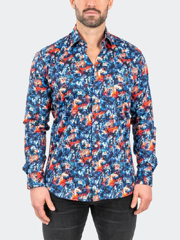 Exclusive discounts on men's fashion – shop today!  Maceoo Stretch Shirt |Fibonacci Absolem Blue