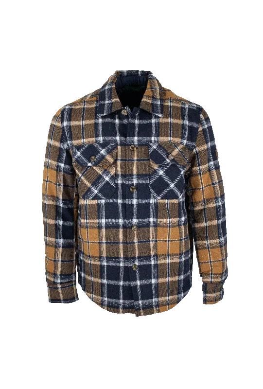 Shop online now for exclusive savings on men’s  clothing.  MJ001 - Men's Check Padded Overshirt - MUSTARD