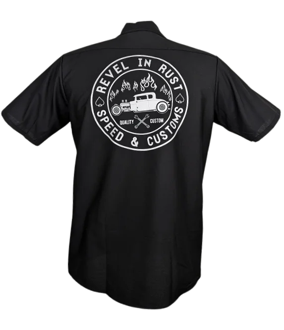 Last chance! Men’s clothing at unbeatable prices.  Revel in Rust Workshirt in Black