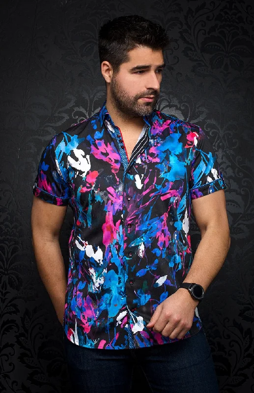 Get fresh fashion for less – Shop trendy clothing at discounted prices.  AU NOIR | Short Sleeve Shirt | Toleman Neon Fuchsia