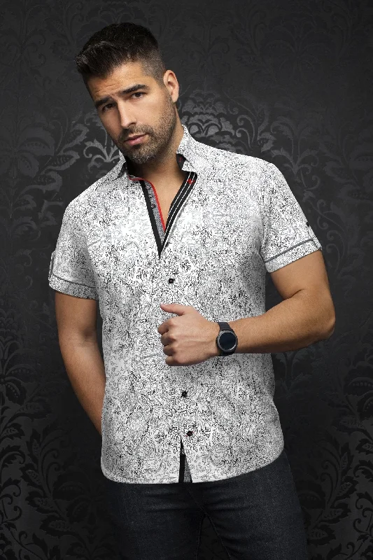 Huge savings on all categories of clothing – Shop our seasonal sale.  AU NOIR | Short Sleeve Shirt | Wake White/Black