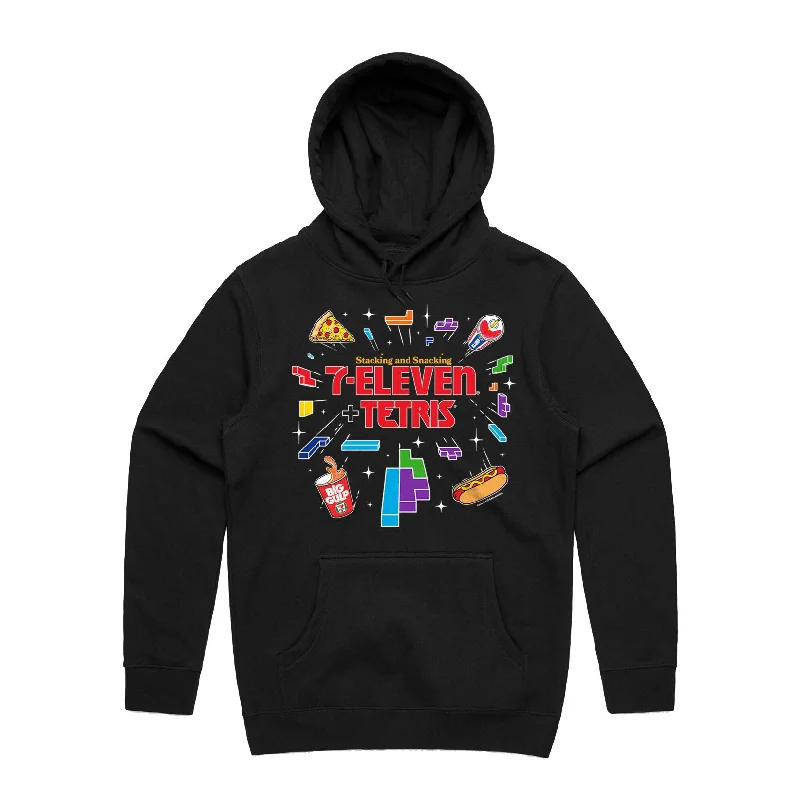 Shop trendy clothing at amazing prices – exclusive deals! 7-ELEVEn® + TETRIS® Snacking & Stacking Hoodie Shop trendy clothing at amazing prices – exclusive deals! 7-ELEVEn® + TETRIS® Snacking & Stacking Hoodie