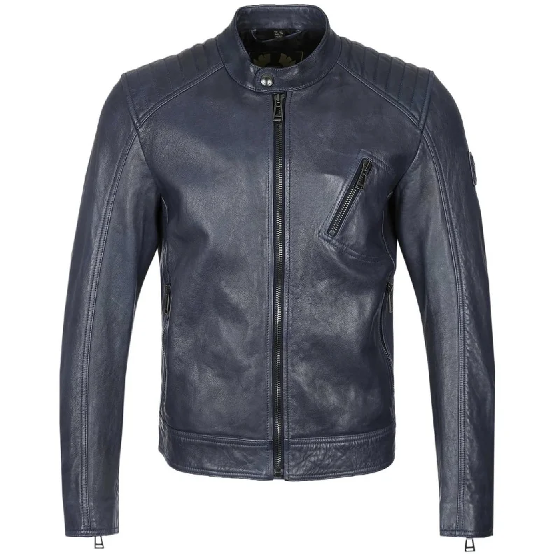 Shop affordable clothing for men  – Up to 60% off!  Belstaff Racer Insignia Blue Leather Jacket