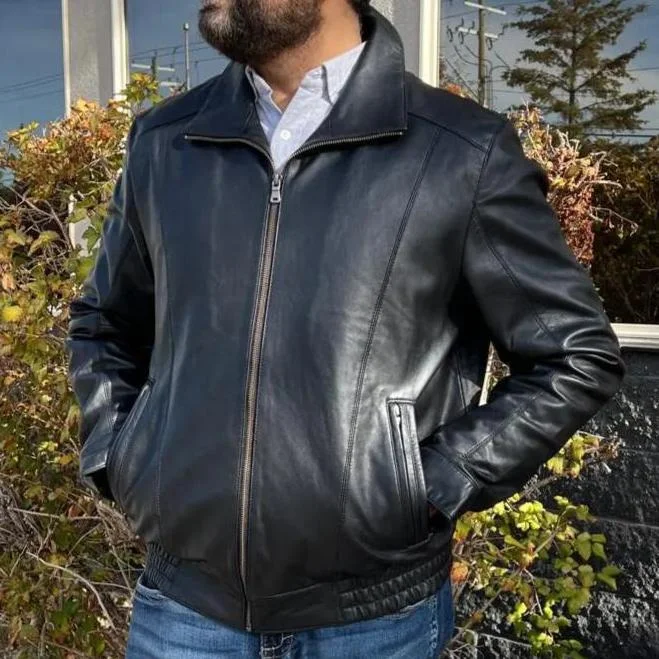 Shop affordable and stylish clothing – Limited-time discounts.  BOL Men's Ting Bomber Lambskin Leather Jacket