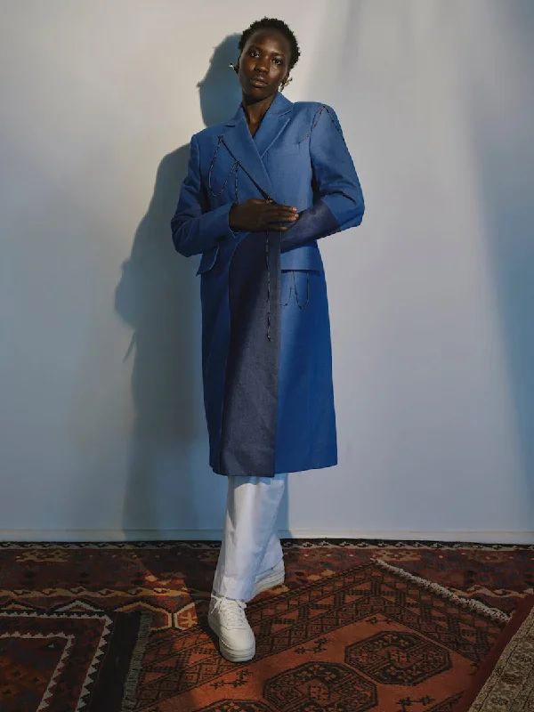 Shop the latest seasonal clothing sale – Big savings on stylish outfits.  EKANTIK Roho Two-Tone Blazer Dress Coat with two Front Flap Pockets