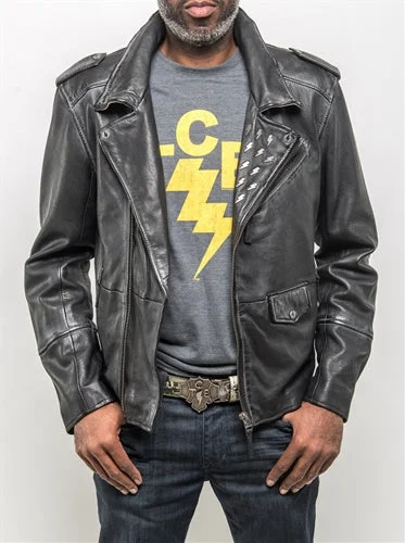 Upgrade your wardrobe with stylish men's apparel – now on sale!  Elvis TCB Leather Jacket