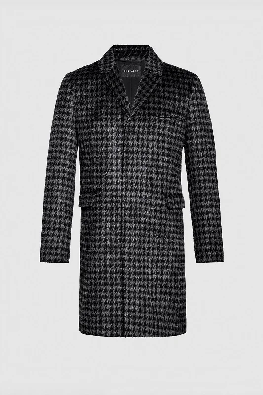 Enjoy exclusive discounts.  Houndstooth Suri Alpaca Notched Lapel Overcoat