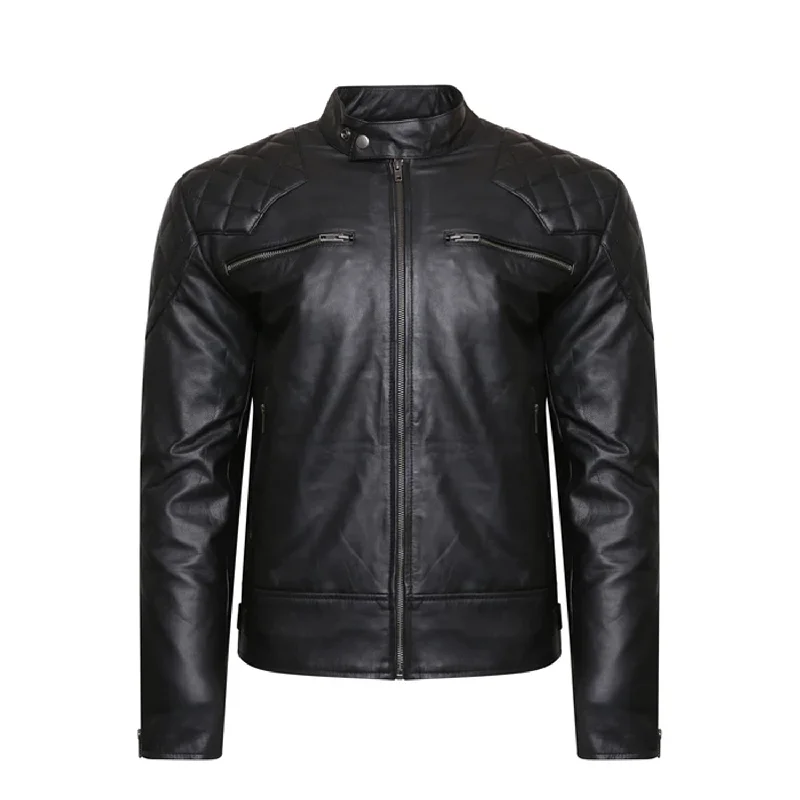Get the latest styles in clothing – Shop now for unbeatable deals.  Mens Real Leather Black Cowhide Biker Jacket Vintage Retro Cafe Racer