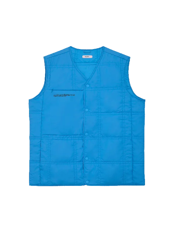 Shop stylish, comfortable men’s clothing at discounted prices.  Mens Flower-Warmth Quilted Gilet—cerulean blue