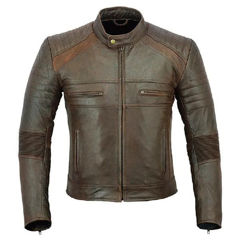 Exclusive online offer: Save 30% on all men's clothing.  Johnny Reb 'Botany' Vintage Leather Jacket-Brown JRJ10014