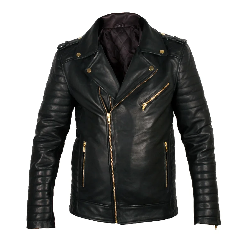 New season, new deals – shop men's clothing now!  Quilted Biker leather jacket