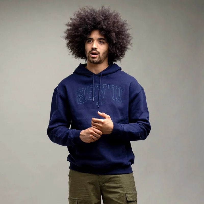  – Shop stylish items today!  Ilabb Mens Varsity Block Hood Navy