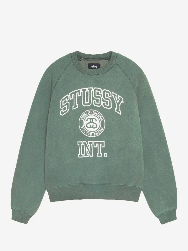 Shop the best clothing sale – Limited-time offer.  Stussy Overlock Varsity Raglan Crew - Pine